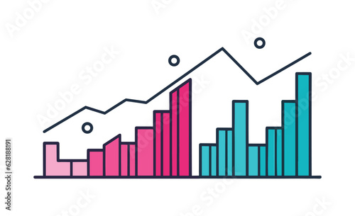 Trading graph chart statistics vector  