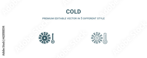 cold icon. Filled and line cold icon from weather collection. Outline vector isolated on white background. Editable cold symbol
