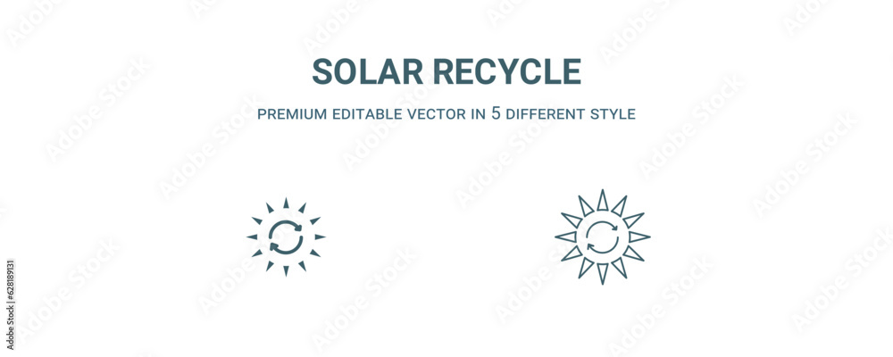 solar recycle icon. Filled and line solar recycle icon from user interface collection. Outline vector isolated on white background. Editable solar recycle symbol solar recycle icon. Filled and line solar recycle icon from user interface collection. Outline vector isolated on white background. Editable solar recycle symbol