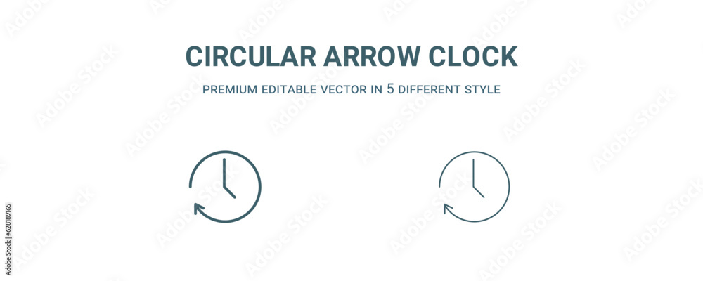circular arrow clock icon. Filled and line circular arrow clock icon ...