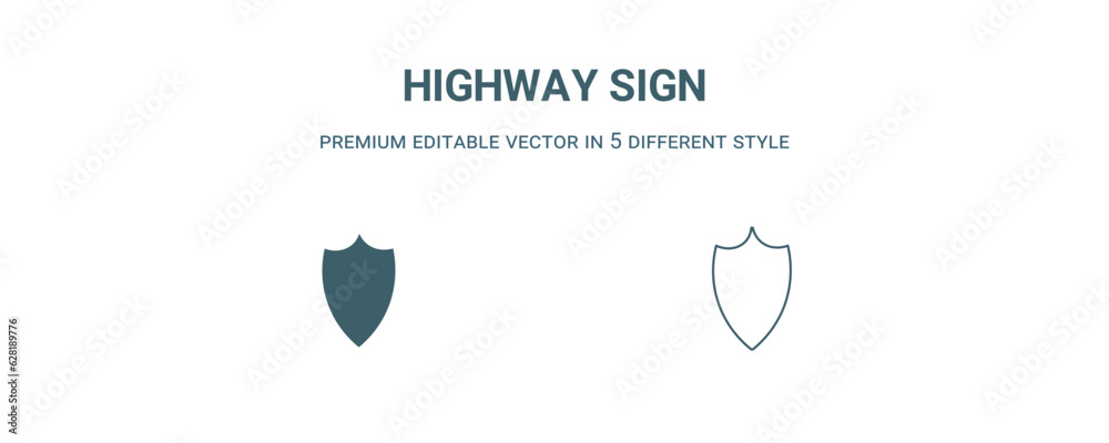 highway sign icon. Filled and line highway sign icon from traffic signs ...