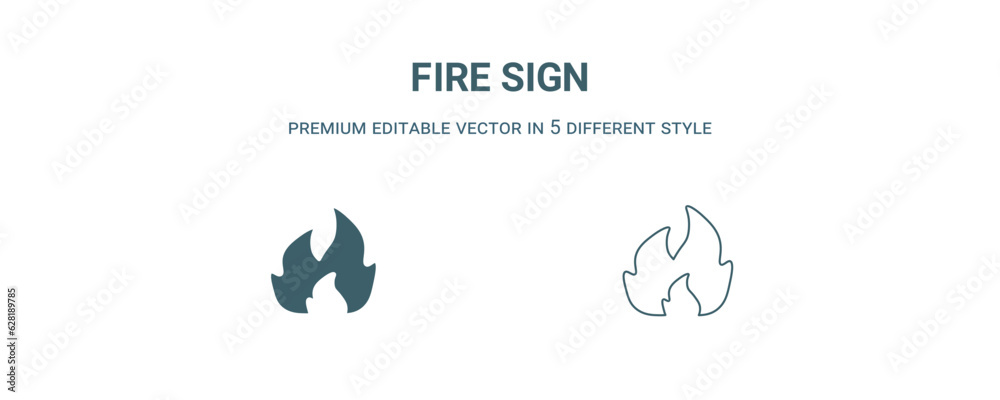 fire sign icon. Filled and line fire sign icon from traffic signs collection. Outline vector isolated on white background. Editable fire sign symbol fire sign icon. Filled and line fire sign icon from traffic signs collection. Outline vector isolated on white background. Editable fire sign symbol