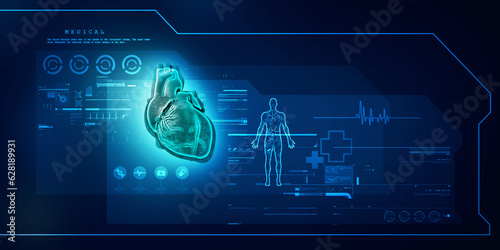 2d illustration Anatomy of Human Heart 