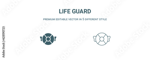 life guard icon. Filled line life guard icon from summer collection. Outline vector isolated on white background. Editable life guard symbol