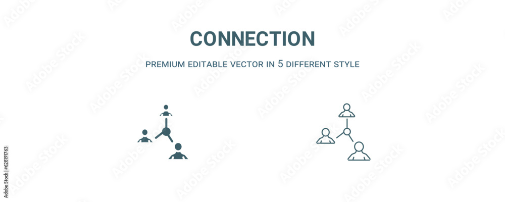 Naklejka premium connection icon. Filled and line connection icon from strategy collection. Outline vector isolated on white background. Editable connection symbol