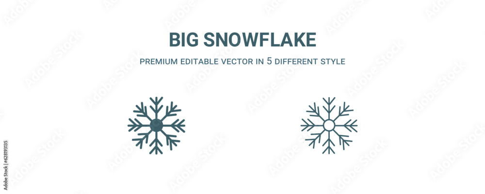 big snowflake icon. Filled and line big snowflake icon from nature collection. Outline vector isolated on white background. Editable big snowflake symbol big snowflake icon. Filled and line big snowflake icon from nature collection. Outline vector isolated on white background. Editable big snowflake symbol