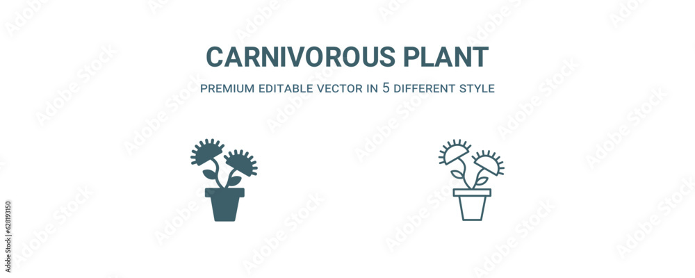 carnivorous plant icon. Filled and line carnivorous plant icon from nature collection. Outline vector isolated on white background. Editable carnivorous plant symbol