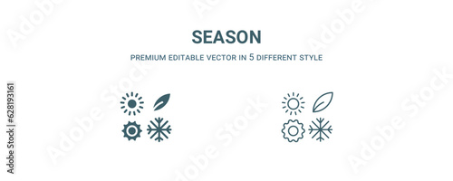 season icon. Filled and line season icon from nature collection. Outline vector isolated on white background. Editable season symbol