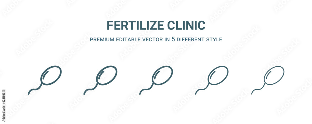 fertilize clinic icon in 5 different style. Thin, light, regular, bold, black fertilize clinic icon isolated on white background. fertilize clinic icon in 5 different style. Thin, light, regular, bold, black fertilize clinic icon isolated on white background.