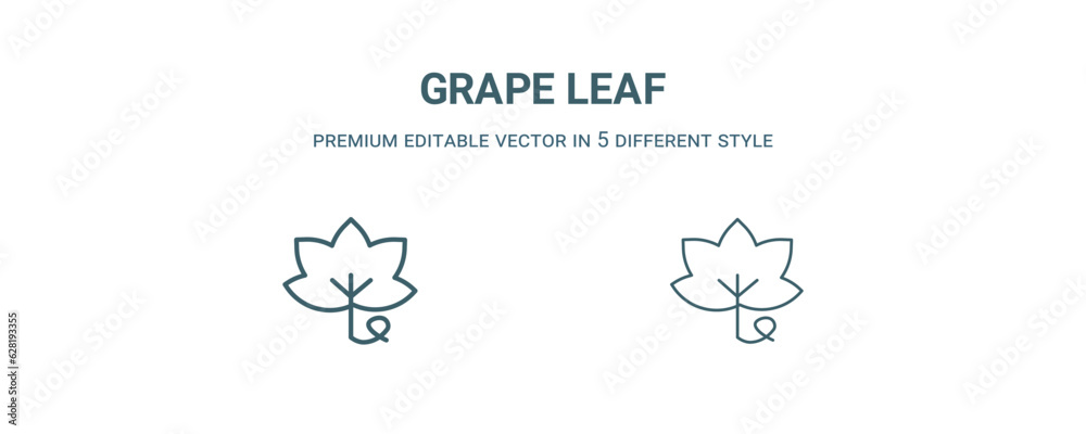grape leaf icon. Filled and line grape leaf icon from nature collection. Outline vector isolated on white background. Editable grape leaf symbol