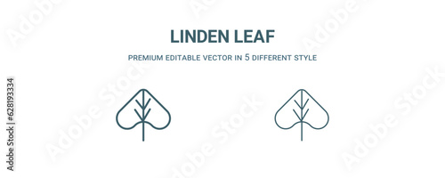 linden leaf icon. Filled and line linden leaf icon from nature collection. Outline vector isolated on white background. Editable linden leaf symbol