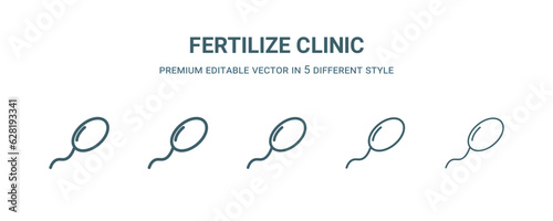fertilize clinic icon in 5 different style. Thin, light, regular, bold, black fertilize clinic icon isolated on white background.