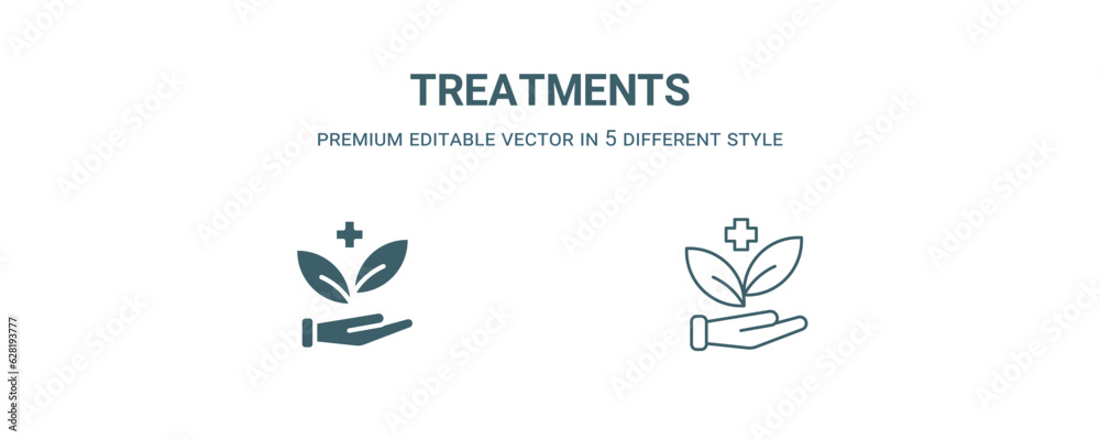 treatments icon. Filled and line treatments icon from nature collection. Outline vector isolated on white background. Editable treatments symbol