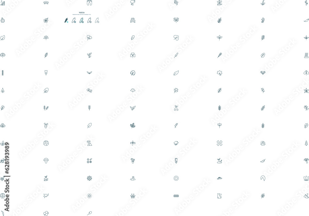 yucca icon in 5 different style. Outline, filled, two color, thin yucca icon isolated on white background. Editable vector can be used web and mobile yucca icon in 5 different style. Outline, filled, two color, thin yucca icon isolated on white background. Editable vector can be used web and mobile