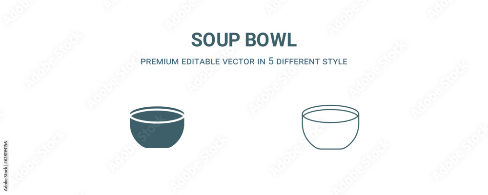 soup bowl icon. Filled and line soup bowl icon from kitchen collection. Outline vector isolated on white background. Editable soup bowl symbol soup bowl icon. Filled and line soup bowl icon from kitchen collection. Outline vector isolated on white background. Editable soup bowl symbol