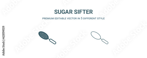 sugar sifter icon. Filled and line sugar sifter icon from kitchen collection. Outline vector isolated on white background. Editable sugar sifter symbol