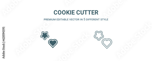cookie cutter icon. Filled and line cookie cutter icon from kitchen collection. Outline vector isolated on white background. Editable cookie cutter symbol