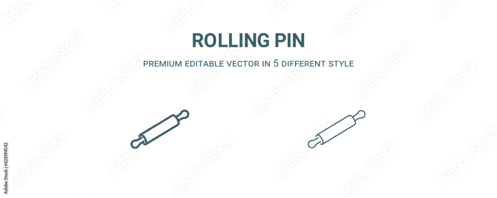 rolling pin icon. Filled and line rolling pin icon from kitchen collection. Outline vector isolated on white background. Editable rolling pin symbol rolling pin icon. Filled and line rolling pin icon from kitchen collection. Outline vector isolated on white background. Editable rolling pin symbol