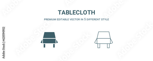 tablecloth icon. Filled and line tablecloth icon from kitchen collection. Outline vector isolated on white background. Editable tablecloth symbol