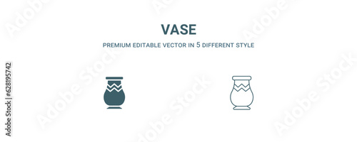 vase icon. Filled and line vase icon from history collection. Outline vector isolated on white background. Editable vase symbol