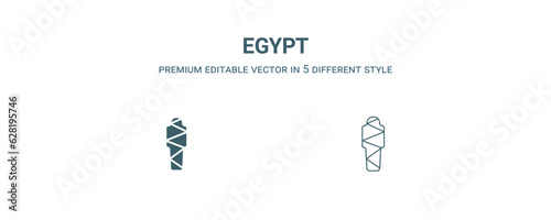 egypt icon. Filled and line egypt icon from history collection. Outline vector isolated on white background. Editable egypt symbol