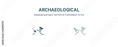 archaeological icon. Filled and line archaeological icon from history collection. Outline vector isolated on white background. Editable archaeological symbol