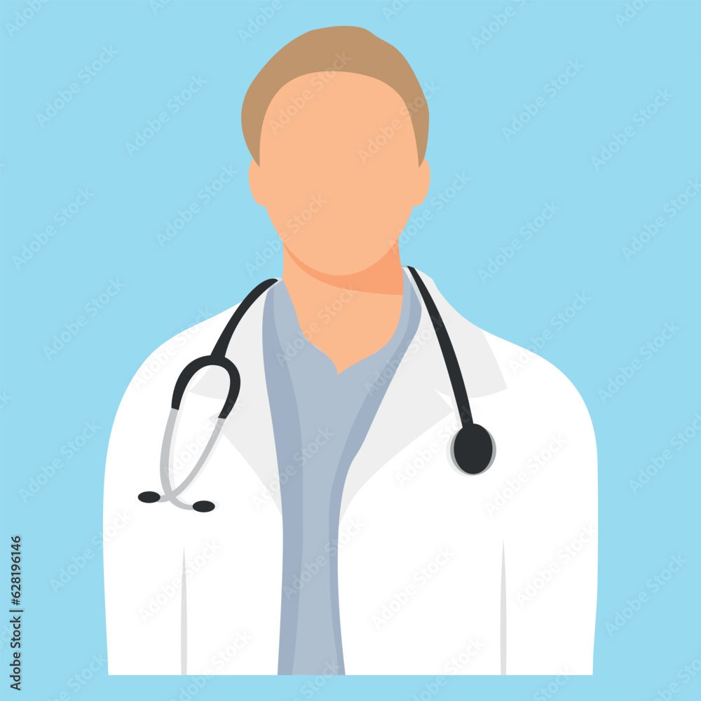 doctor with stethoscope, vector illustration