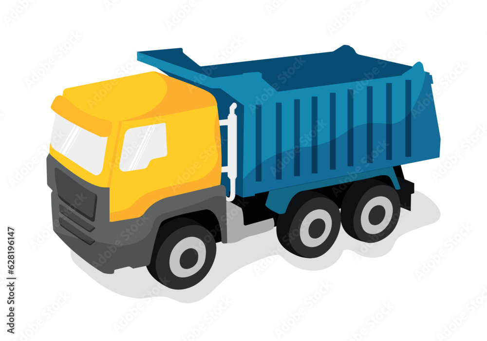 truck isolated on white, vector illustration