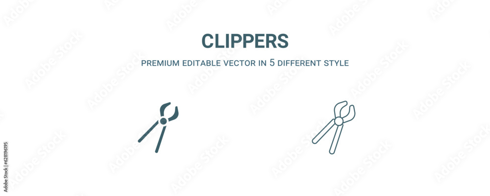 clippers icon. Thin line clippers icon from construction collection. Outline vector isolated on white background. Editable clippers symbol can be used web and mobile clippers icon. Thin line clippers icon from construction collection. Outline vector isolated on white background. Editable clippers symbol can be used web and mobile
