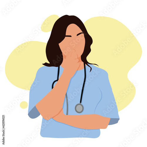 doctor with stethoscope, vector illustration
