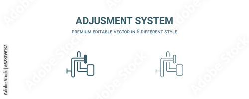adjusment system icon. Thin line adjusment system icon from construction collection. Outline vector isolated on white background. Editable adjusment system symbol can be used web and mobile