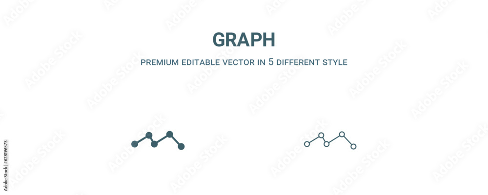 graph icon. Filled and line graph icon from business and analytics collection. Outline vector isolated on white background. Editable graph symbol