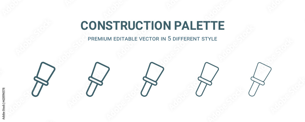 construction palette icon in 5 different style.Thin, light, regular, bold, black construction palette icon isolated on white background. Editable vector construction palette icon in 5 different style.Thin, light, regular, bold, black construction palette icon isolated on white background. Editable vector