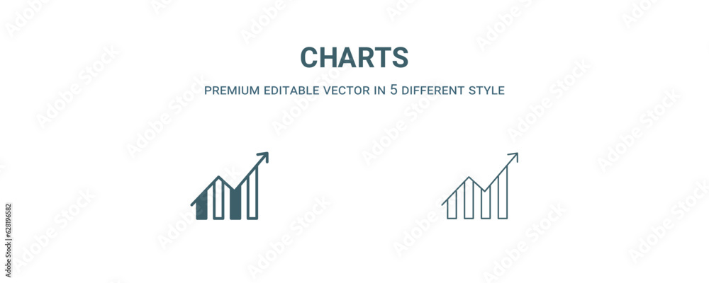 charts icon. Filled and line charts icon from business and analytics collection. Outline vector isolated on white background. Editable charts symbol
