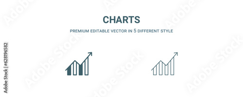 charts icon. Filled and line charts icon from business and analytics collection. Outline vector isolated on white background. Editable charts symbol