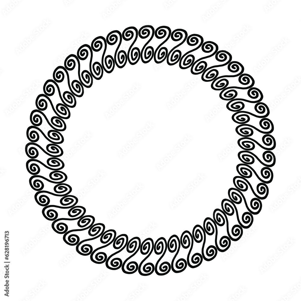 Abstract circle round border flower frame ring for decoration ornament in vector illustration Abstract circle round border flower frame ring for decoration ornament in vector illustration