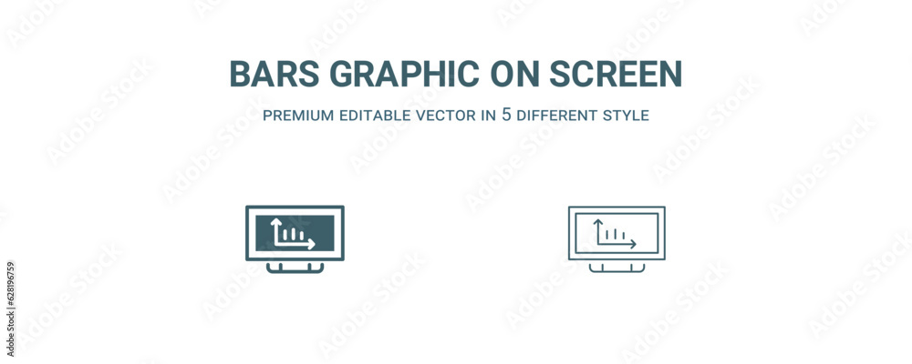 bars graphic on screen icon. Filled and line bars graphic on screen icon from business and analytics collection. Outline vector isolated on white background. Editable bars graphic on screen symbol bars graphic on screen icon. Filled and line bars graphic on screen icon from business and analytics collection. Outline vector isolated on white background. Editable bars graphic on screen symbol