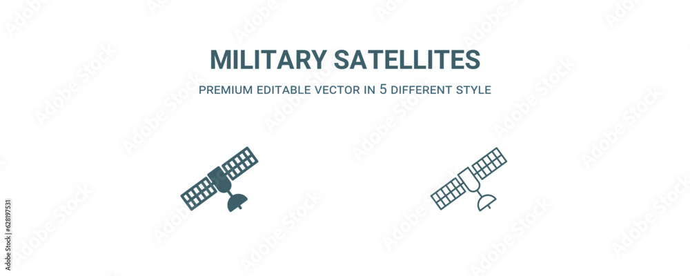 military satellites icon. Filled and line military satellites icon from ...