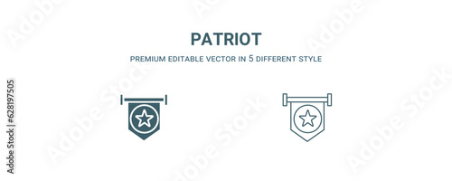 patriot icon. Filled and line patriot icon from military and war and collection. Outline vector isolated on white background. Editable patriot symbol