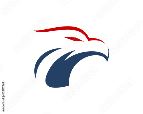 Eagle head in american curve illustration