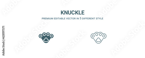 knuckle icon. Filled and line knuckle icon from military and war and  collection. Outline vector isolated on white background. Editable knuckle symbol