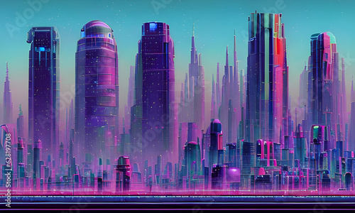 Urban Dreamscape: Surreal AI Art Transforms Cityscapes into Otherworldly Realms. Experience Captivating Urban Landscapes Enhanced by Generative AI and Vibrant Colors! 🏙️🎨 #StockPhotography
