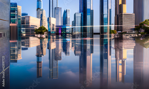 Ethereal Heights: Captivating AI Art of Skyscrapers Reflecting Celestial Serenity & Wonder - Explore Generative AI Concept!