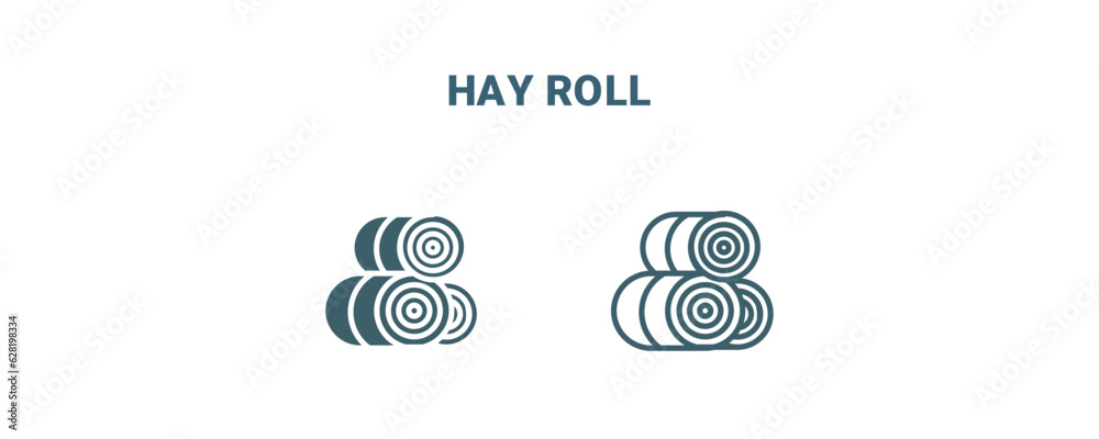 hay roll icon. Line and filled hay roll icon from agriculture and farm collection. Outline vector isolated on white background. Editable hay roll symbol hay roll icon. Line and filled hay roll icon from agriculture and farm collection. Outline vector isolated on white background. Editable hay roll symbol