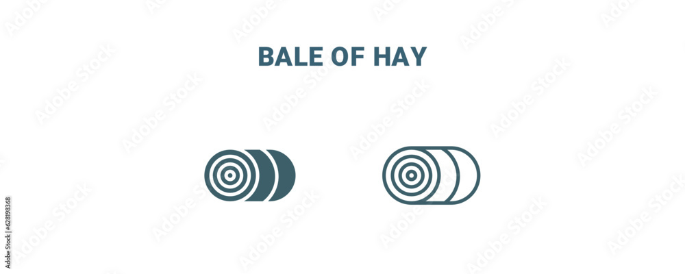 Vecteur Stock bale of hay icon. Line and filled bale of hay icon from ...