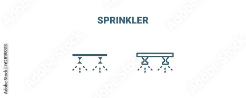 sprinkler icon. Line and filled sprinkler icon from agriculture and farm collection. Outline vector isolated on white background. Editable sprinkler symbol