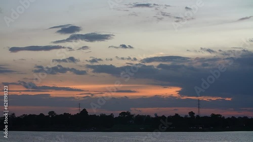 time lapse sunset over the river