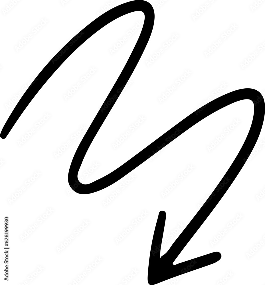  Hand drawn Illustration of arrow icon direction 