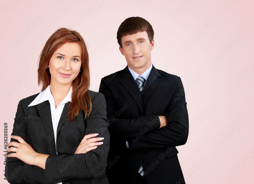Business partners looking at camera, posing and smiling. Business partners looking at camera, posing and smiling.