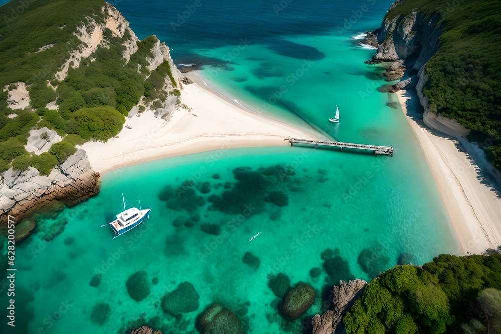 Obraz premium aerial view of island